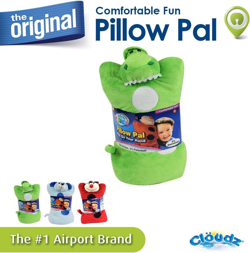Cloudz Kids Super Soft N' Cuddly On Hand Animal Airplane Travel Pillow Pal! Keep Children Comfy and Supported with a Buddy While Traveling or just Resting at Home - Dinosaur - Image 2